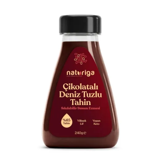 Naturiga Deniz Tuzlu & Çikolatalı Sıkılabilir Tahin 240g resmi