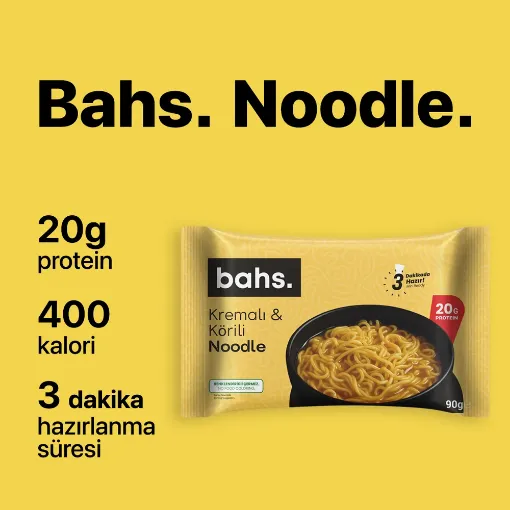 Bahs Proteinli Noodle Köri ve Kremalı 90g resmi