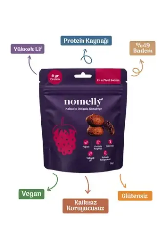 Nomelly Kakaolu ve Orman Meyvesi Dolgulu Glutensiz Kurabiye 35g resmi