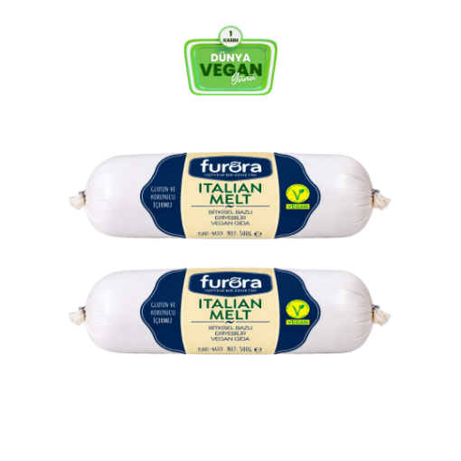 1 ALANA 1 HEDİYE! Furora Melty Vegan Mozarella Peyniri 500g X2 resmi